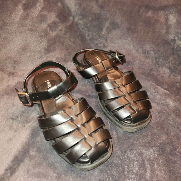 Steve Madden Kids Jecho Fisherman Sandals Shoes Black Size 11 - Picture 1 of 6